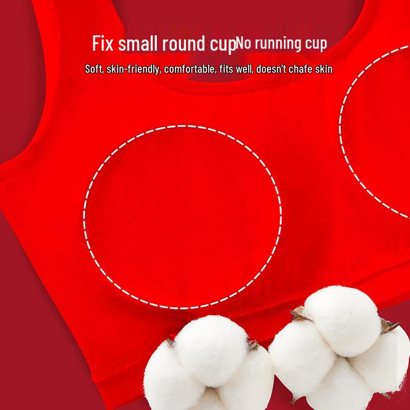 12-Year-Old Girls' Red Padded Zodiac Horse Bra - Anti-Nipple Show