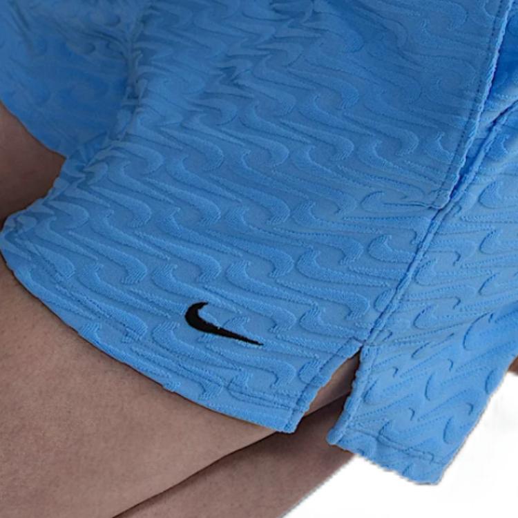 Nike Swim Swoosh Link Comodi Eleganti Vestibilità Versatile Vita Media Pantaloncini da Spiaggia Pantaloncini Donna Blu HV7139-412