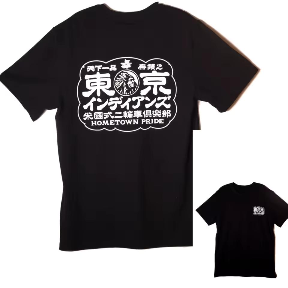 Tokyo Indian Spring and Summer Short Sleeve Neutral Motorcycle Retro T-shirt Unisex Style Both of Men and Women