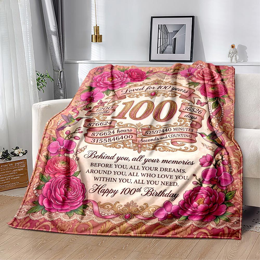 Celebrate Years Love Blanket Ultra-Soft Perfect for Chair Bedding Couch for All Seasons Digital Print Perfect Gift for Relatives and Friends