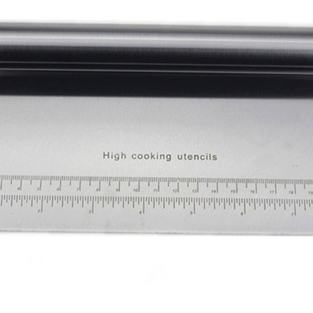 Dough Scraper Clear Scale Stainless Steel Dough Cutter with Ergonomic Handle for Bread Cake Baking