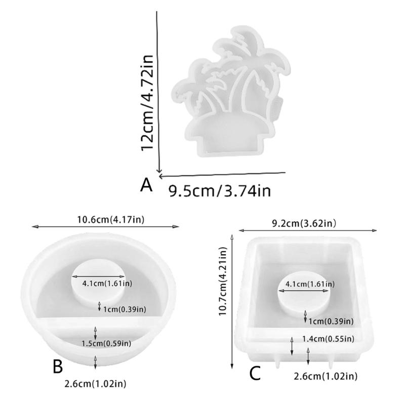 Coconut Tree Candle Holder Silicone Molds Candlesticks Castings Moulds Resins Molds Craft Molds for Tapers Candle