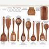 Non-Stick Pan Special: Teak & Acacia Wood Spatula, Stir-Fry Set, Salad Fork & Slotted Spoon