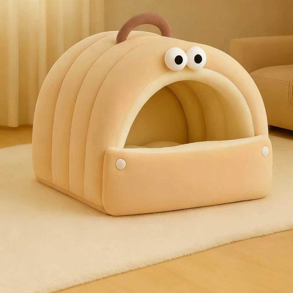 Portable Enclosed Cat Bed Mat Warm Soft Pet House Kennel Comfortable Small Pet Bed  Puppy