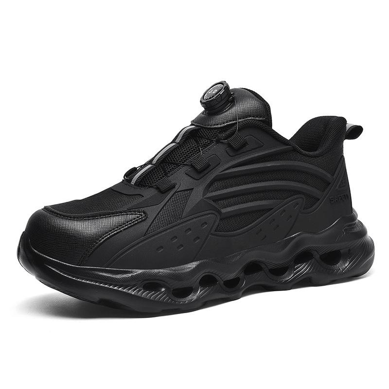 

Unisex G30 Rotating Buckle Trail Running Shoes - Anti-Smash, Anti-Puncture, Steel Toe Mesh Surface Outdoor Sports Shoes 47 чёрный