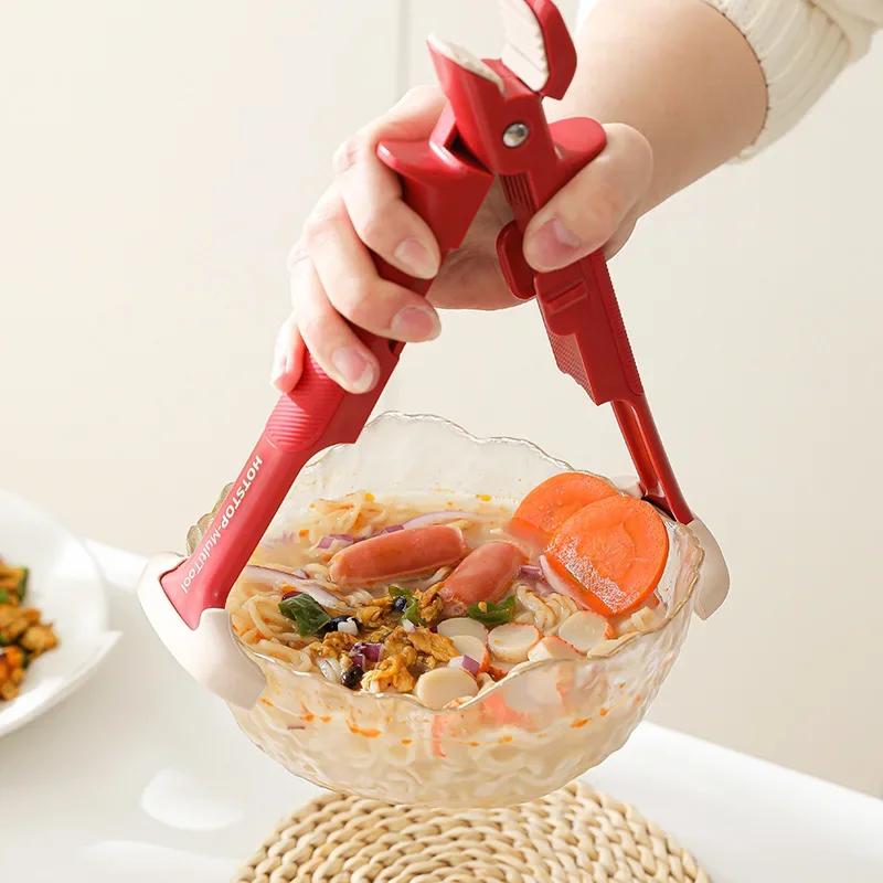 New Anti Hot Silicon Clamp Holder 2 in 1 Bowl Plate Dish Pot Lifter Kitchen Oven Accessories Cooking Utensils Heat Resistant