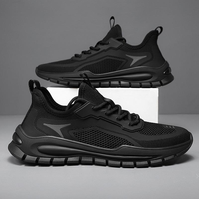 Men's shoes new summer breathable trend mesh sports casual mesh shoes men's work black labor insurance trendy shoes