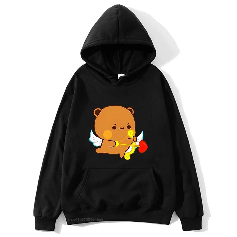 Cute Dudu and Bubu Hoodies Panda and Brownie Bear Couple Sweatshirt Men Women Clothes Kawaii Style Top