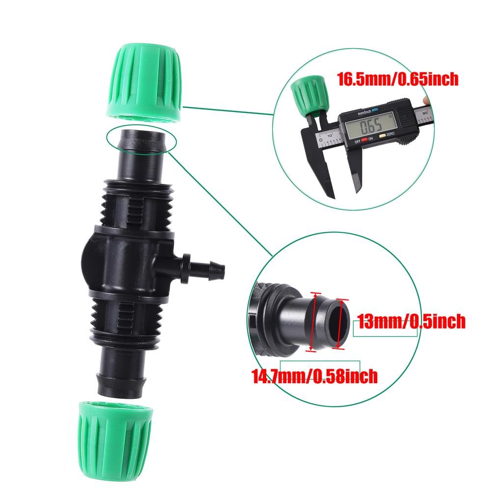 16mm PE Pipe Connector Set 10Pcs Straight Elbow Tee Locked Valve for Garden Agriculture Automatic Watering System