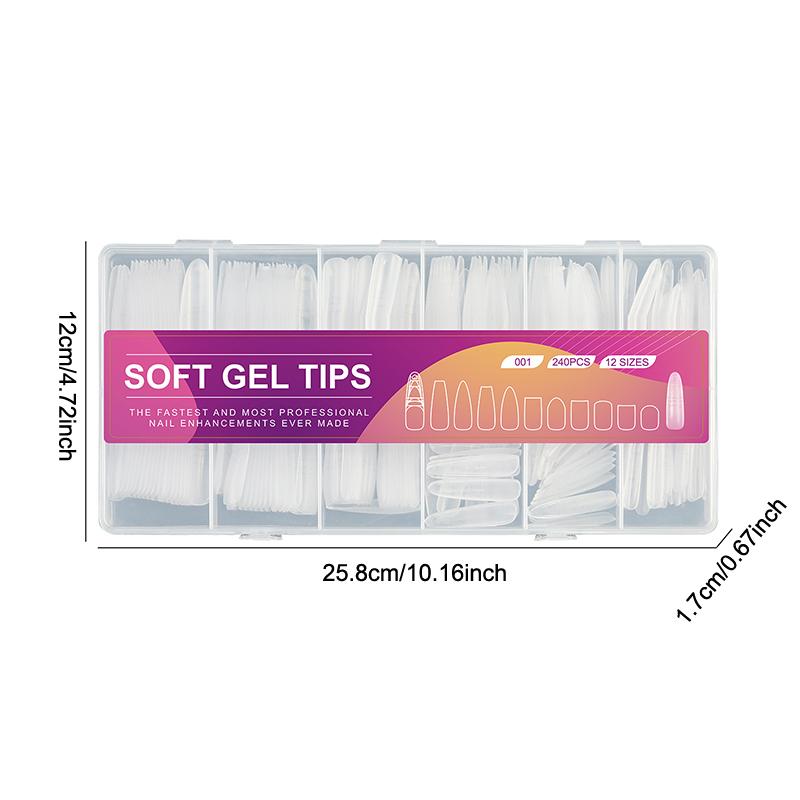 240 Stück Ultra-Dünne Doppelseitige Falsche Nägel Mit Hilfslinie Spurlos Nagelspitzen Klare Verlängerung Falsche Nägel DIY