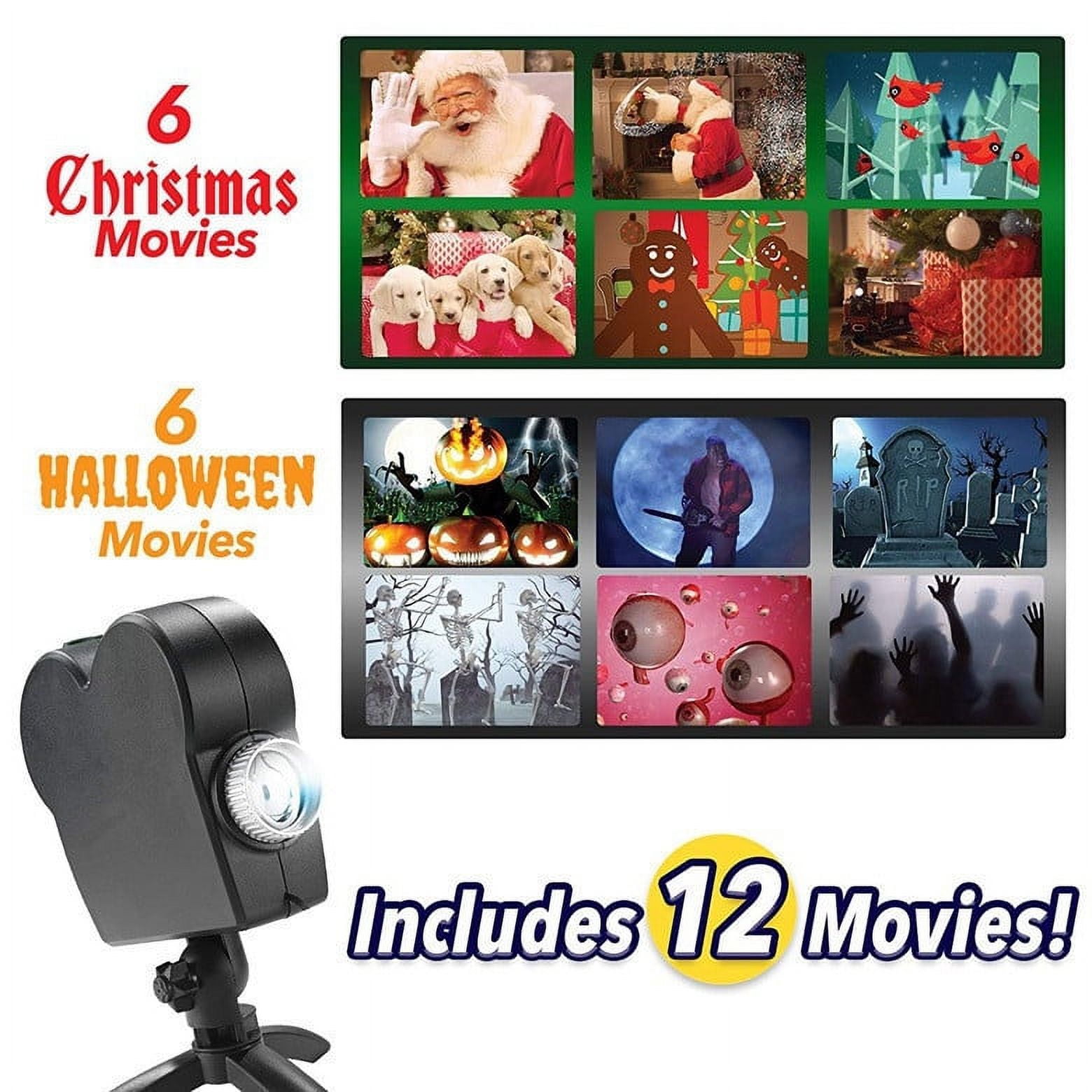 

Halloween Christmas Projection Lights Holiday 12 Scenes Window Disco Lights чёрный