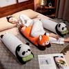 Cartoon-Tier Panda Langes Wurfkissen Plüschtier Puppe Waschbärpuppe Mädchen Schlafbeinpuppe