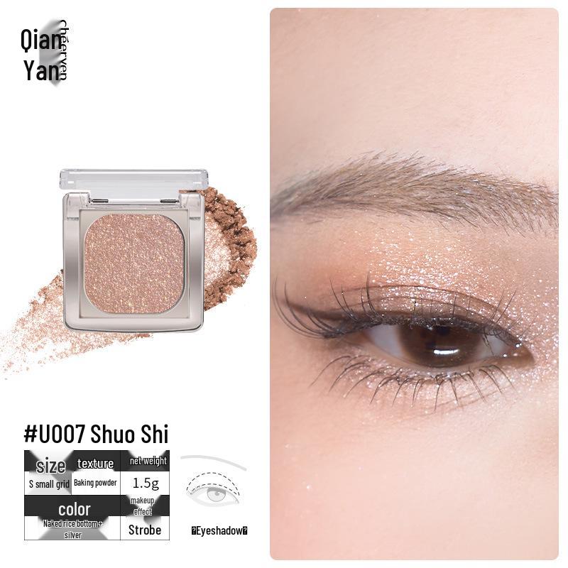 Qianyan Luxurious Crystal Eyeshadow & Blush Palette - Matte Shimmer Contour Highlighter for Daily Use