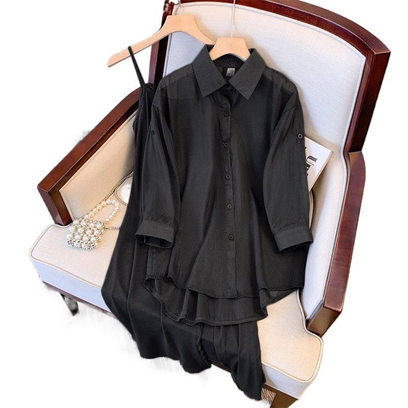 Plus Size Women's 2026 Spring/Autumn Fashion: Casual Two-Piece Set – Loose Fit, Belly-Covering, Slimming Suit.