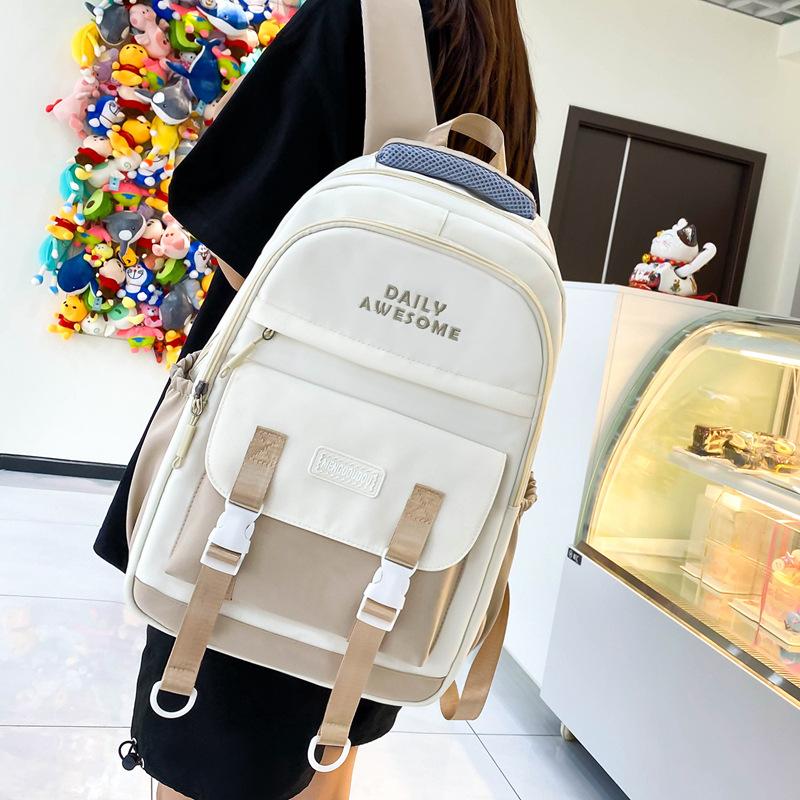 School bag Female student large-capacity leisure bag Junior high school student water-proof backpack