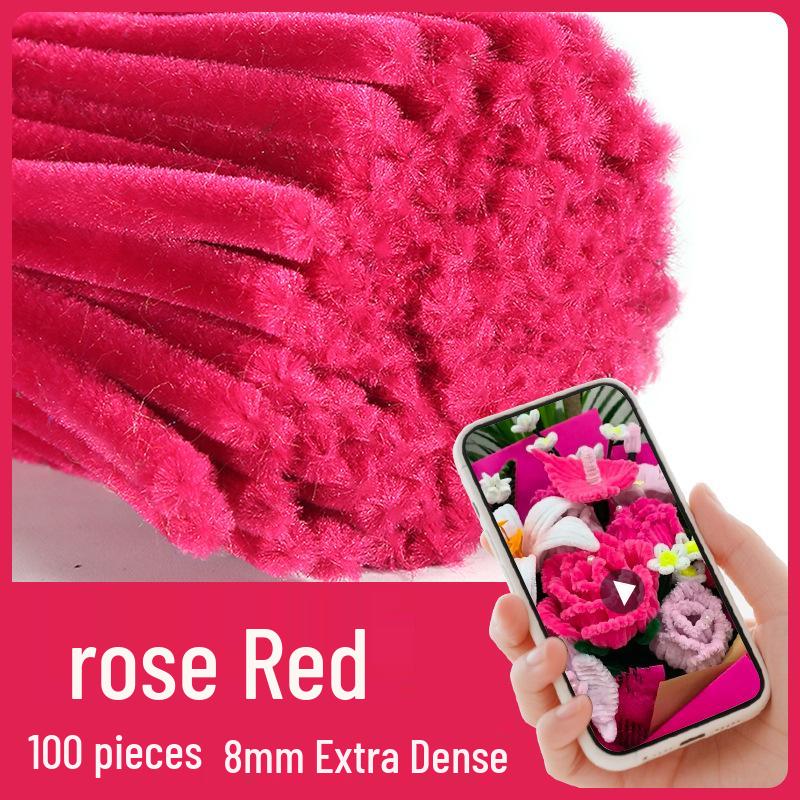 Colorful Chenille Sticks: Craft Pipe Cleaners for Kids' Velvet Flower Bouquets