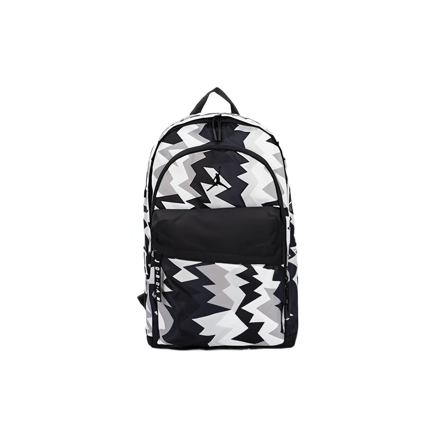 Jordan Letter Logo Zip Sports Trend Polyester Backpack Unisex Backpack Black JD2343033AD-001 Black