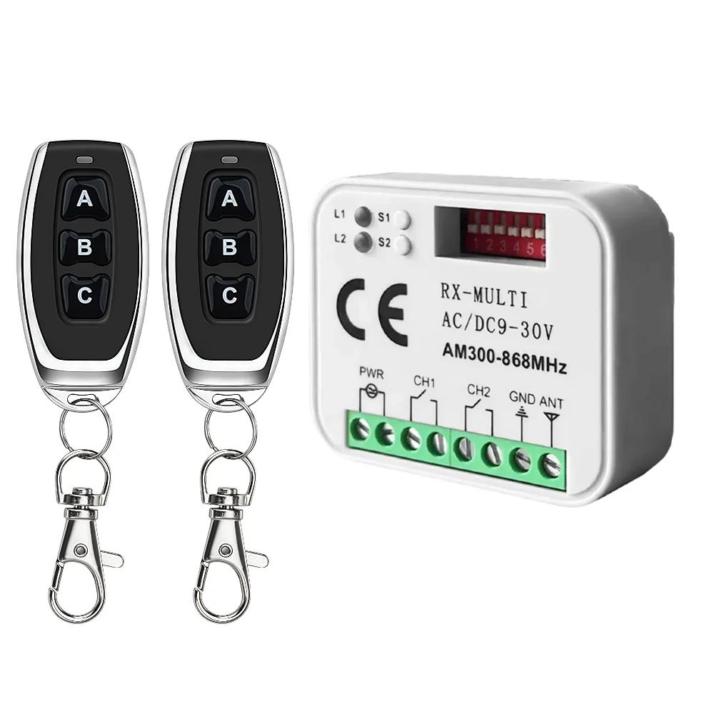 RF Remote Control Switch Receiver 300-868MHz 433MHz Receiver Universal AC/DC 9-30V For Garage Door Control Garage Command