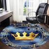1pc Crown PrintChair Carpet for Office, Indoor Non-Slip Washable Polyester Fiber Carpet, Mat For Office, Machine Washable