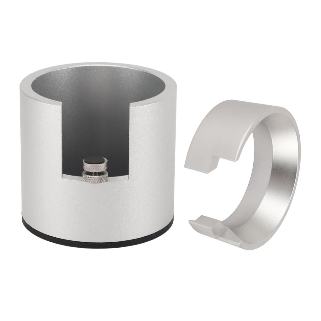 Coffee Portafilter Holder with Dosing Funnel 58mm Aluminum Alloy Round Coffee Machine Portafilter Tamping Stand for Home Bar