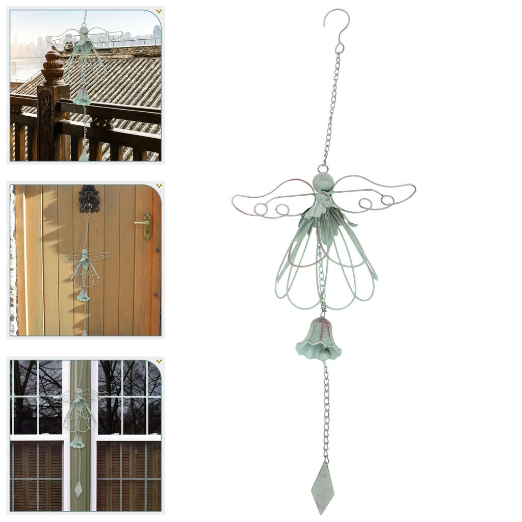 Rustic Iron Wind Chime Decor Durable Cast Vintage Outdoor Hanging Garden Patio Lawn Ornament Bell Sound Retro Chimes