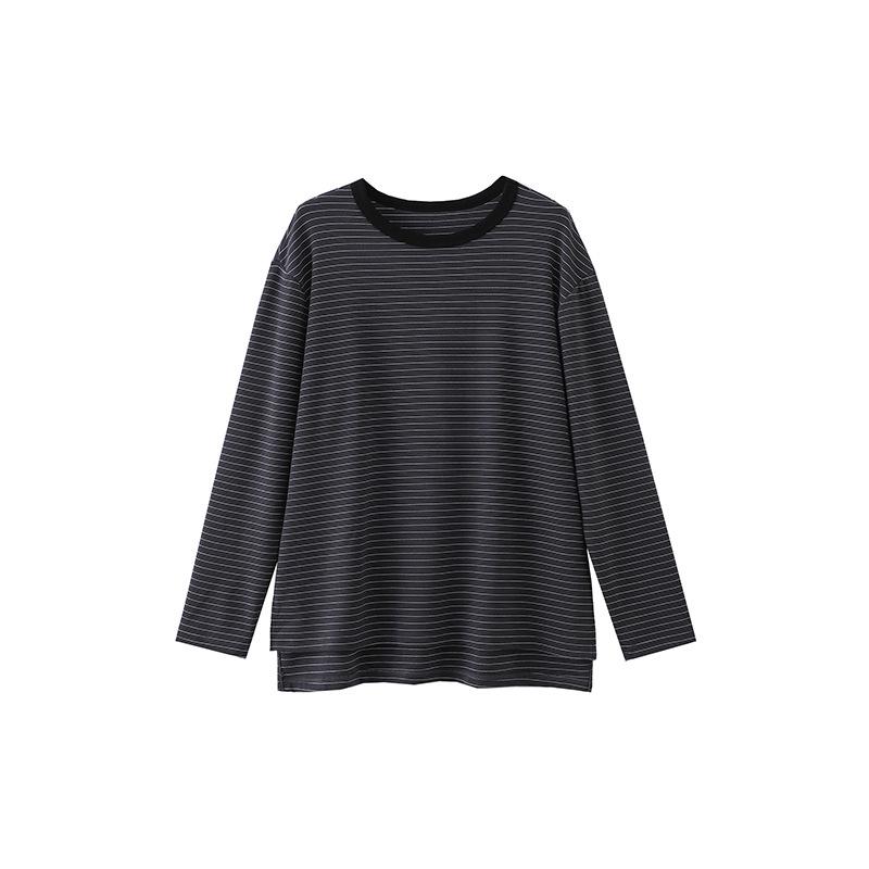 

Women s Striped Thermal Slim-Fit Korean Fashion Long Sleeve Casual T-Shirt XL (120-150 Jin)