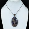 Lebensbaum Sodalith Anhänger, Handgefertigter Edelstein 999 Kupferdraht Wickelanhänger Antikschmuck, Zum Geschenk Kupferschmuck