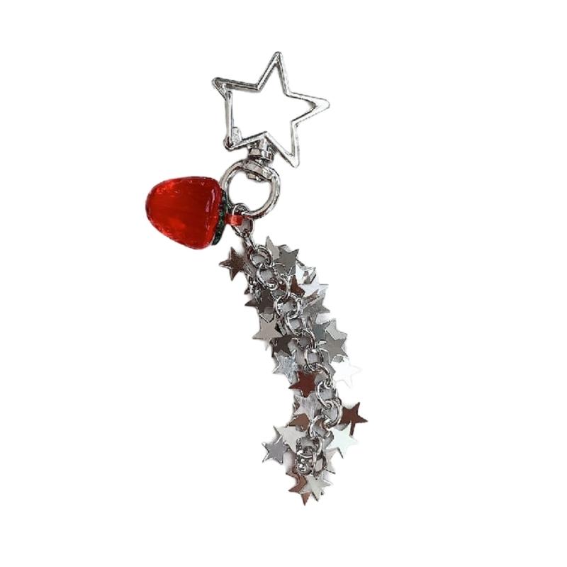 Lovely Star Tassels Fruit Keychain Pendant Bag Phone Pendant Women Backpack Handbag Charm Lovely Hangings Decoration 1