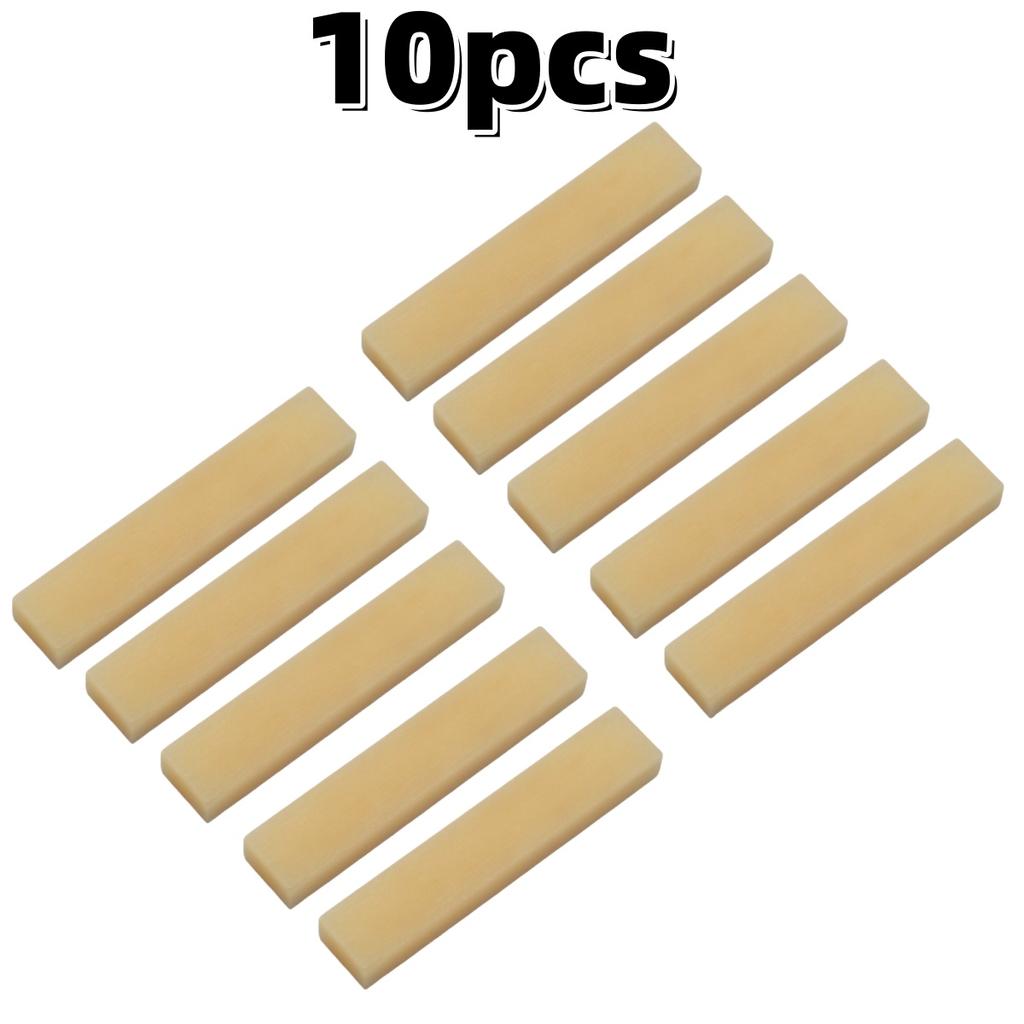 Miwayer 6 String 3/5/10pcs Acoustic Classical Guitar Unbleached Blank Bone Nut for Guitar 52x6x10mm Luthier DIY Saddle Bridge