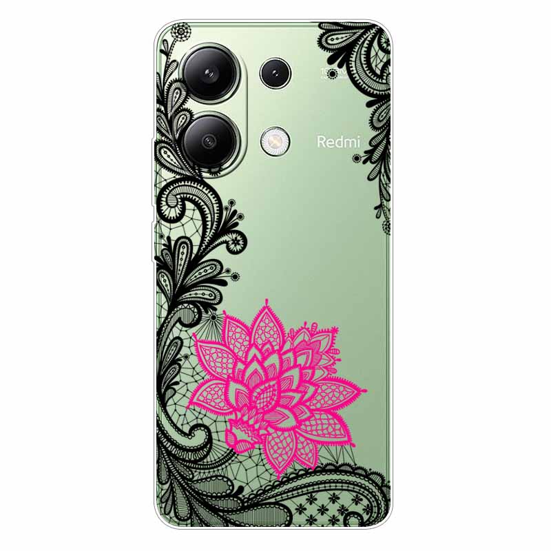 For Xiaomi Redmi Note 13 4G Case TPU Clear Soft Cute Girl Paint Cover For Redmi Note 13 4G Case Note13 Transparent Silicone