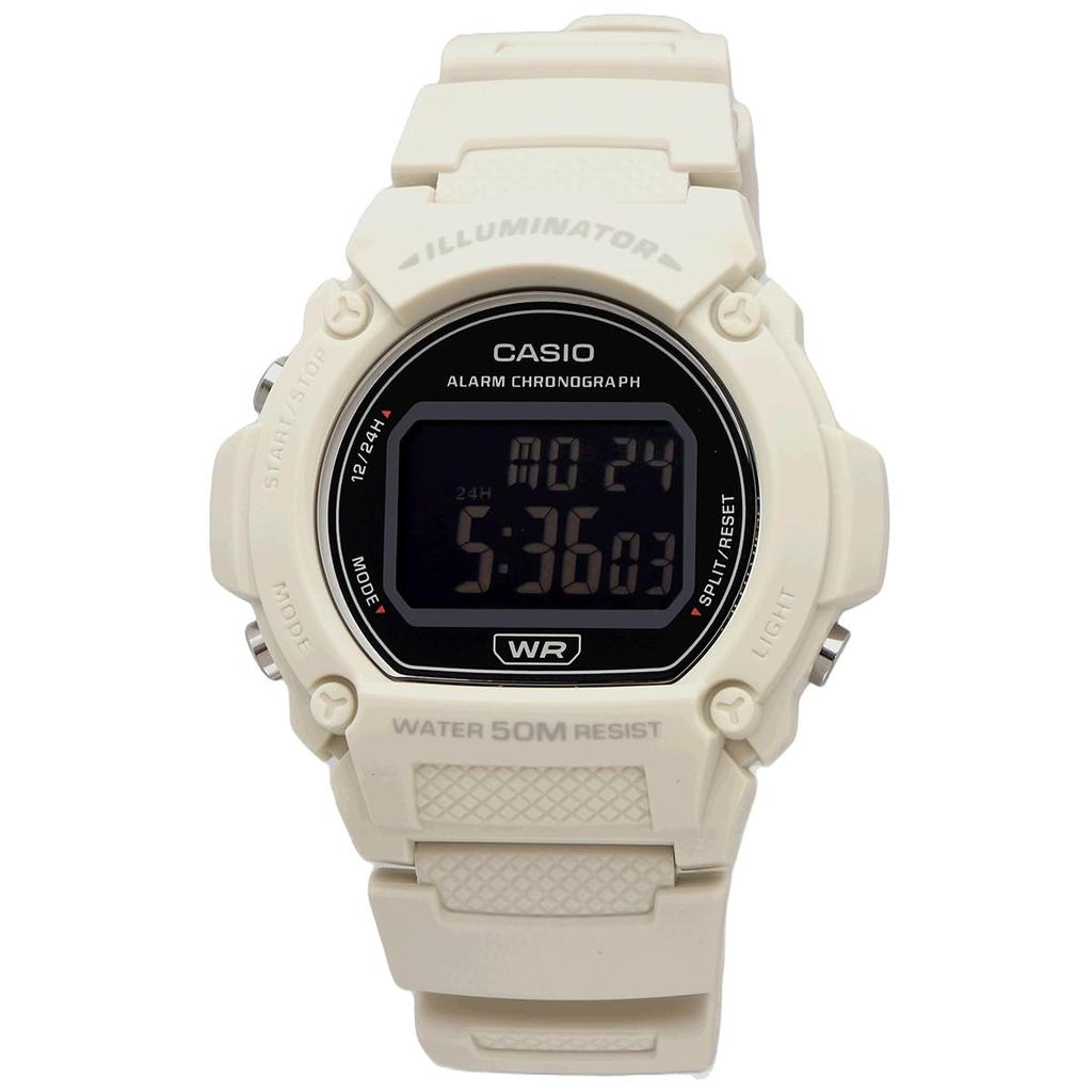 Casio Standardowy zegarek cyfrowy W-219H-1AV / -219HC-8BV Męski Czarny / Matowy Kość Słoniowa (Importowany)