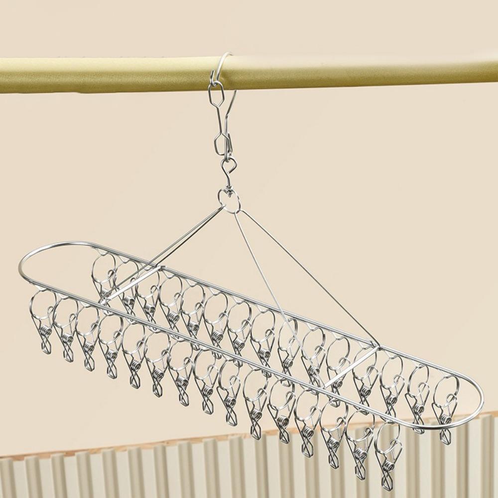 Stainless Steel Sock Laundry Airer Windproof Underwear Socks Holder Laundry Hanger for Home