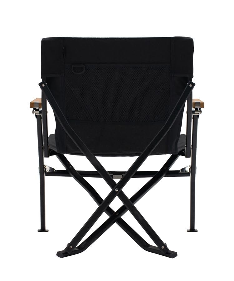Snow Peak Low Chair Short Black Chair for Outdoor Camping and Decks LV-093-AZ