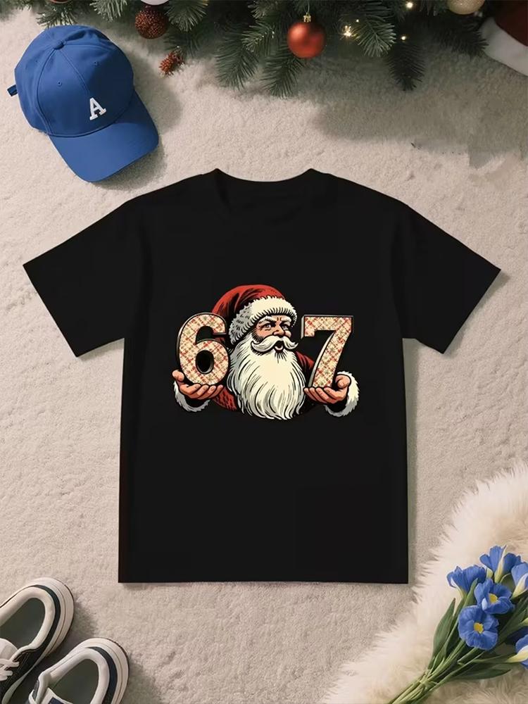 Boys Holographic Drip 67 Print Short Sleeve TShirt Soft Breathable Cotton Perfect for Casual Outings Streetweardf0009