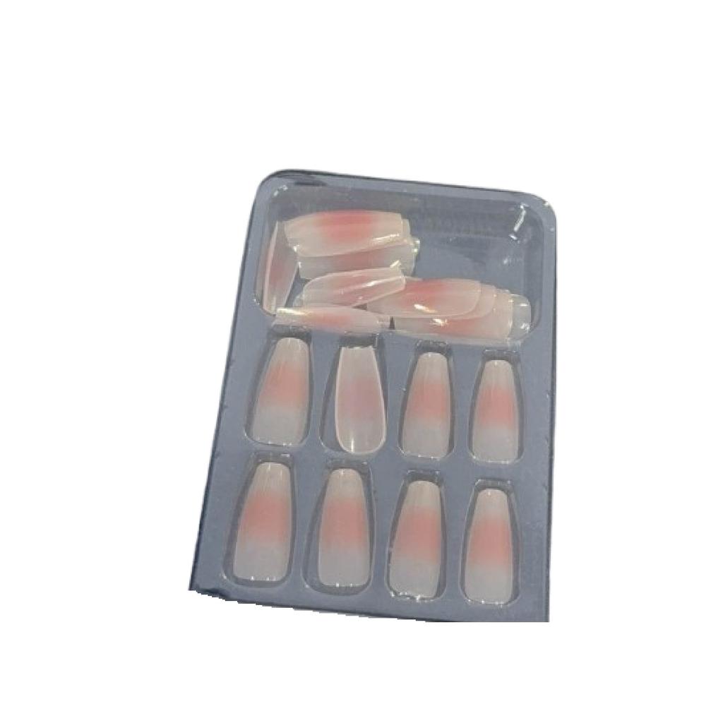 24pcs Nail Pieces Wearable Nails Ice Transparent False Nails 2ml