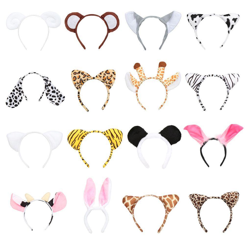 Halloween Christmas Cosplay Dog Zebra Cartoon Party Supply Hair Accessories Hair Band Animals Ears Headband