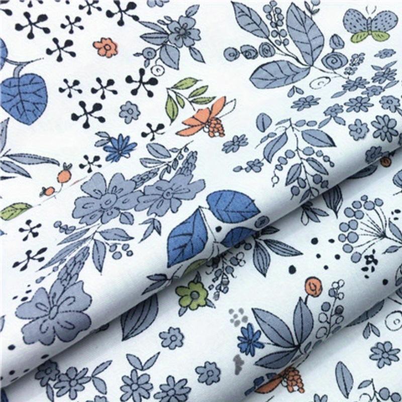 1pc Floral Cotton Print Fabric, Pre-Cut Quilting & Sewing Material for DIY Crafts and Patchwork Decor