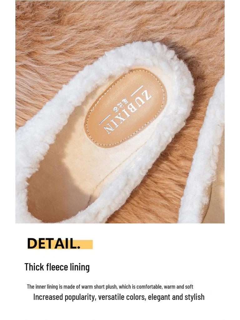 Damskie futrzane kapcie zimowe: Okrągły nosek, Płaska podeszwa, Pluszowe wnętrze - Rozmiary 41-43