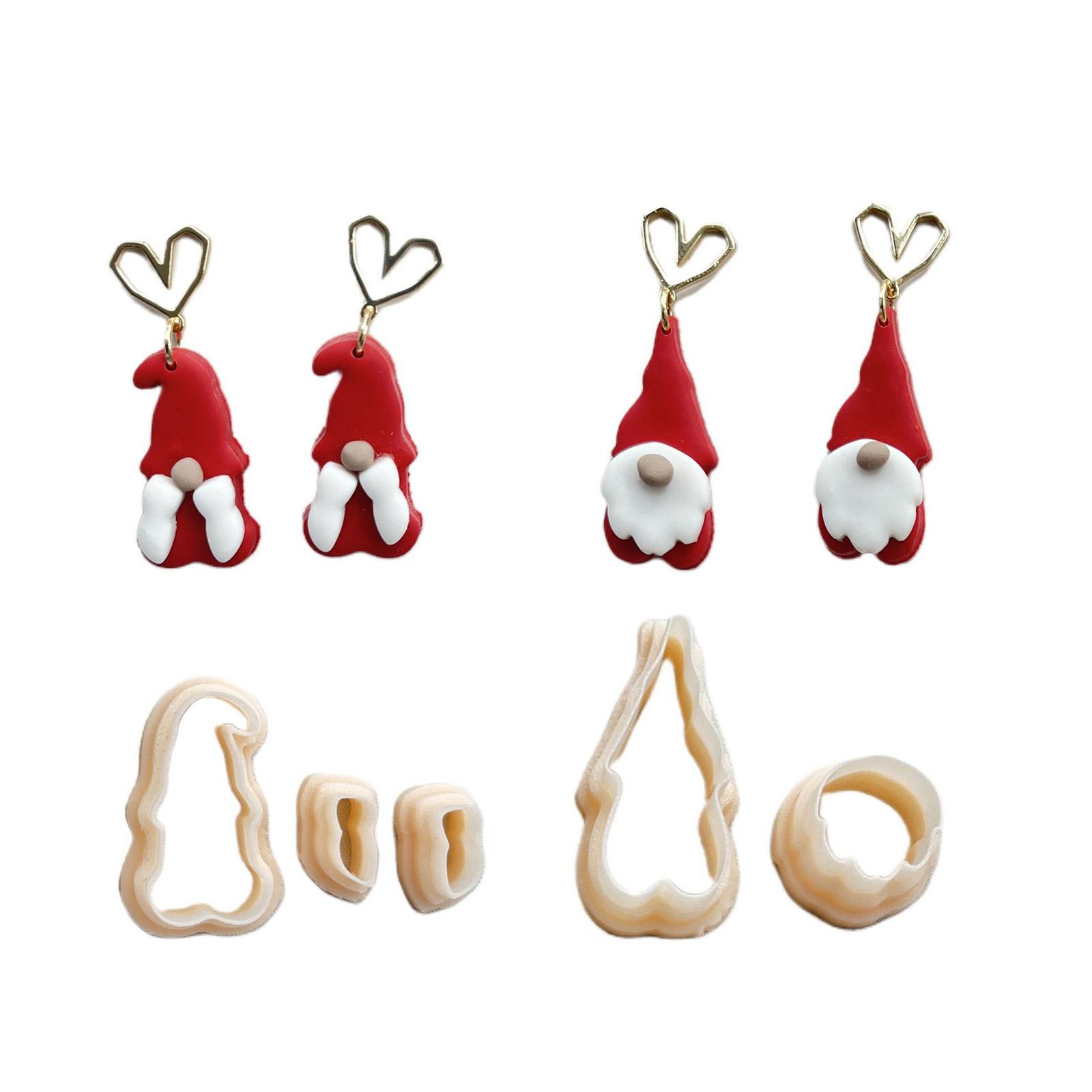 5Pcs Christmas Themed Clay Cutter Clay Earring Molds Clay Pottery Tool for Earrings Jewelry Making, Clay Earring Cutter 1
