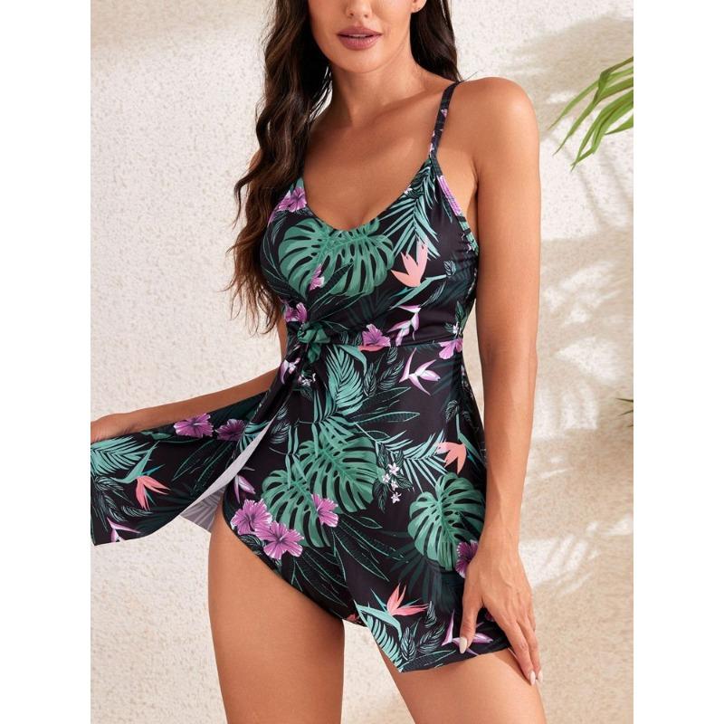 2026 New Small Floral Print Sexy One-piece Swimming Beachwear