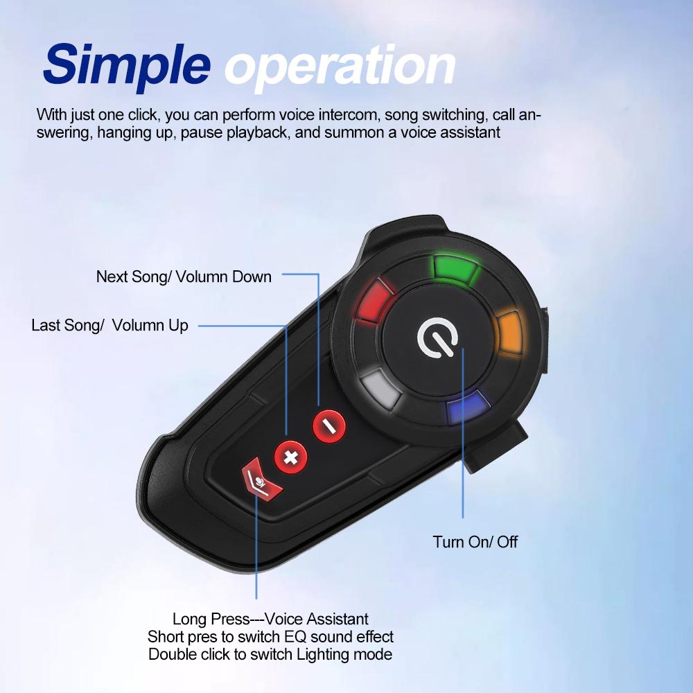 YX02 Cască Moto Headset Bluetooth Wireless Kit Apel Handsfree Impermeabil Căști cu Control Vocal Căști BT 5.2