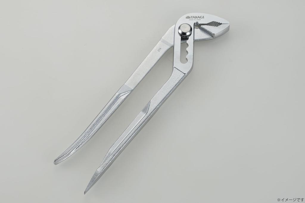 Takagi Water Pump Pliers with Made in Holds Pipes up to 51mm Outer Secure and Flathead Screwdriver Screwdriver, 250mm, Japan, Diameter, 3-Point Hold,