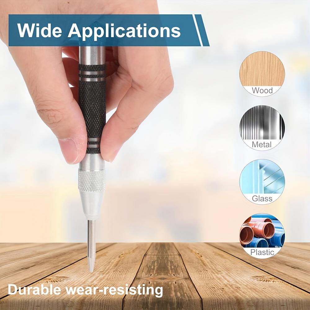 1/5pcs Heavy Duty Automatic Center Punch,Adjustable Spring Impact Hole Marker Scriber for Metal, Plastic, Wood - Precision Tool