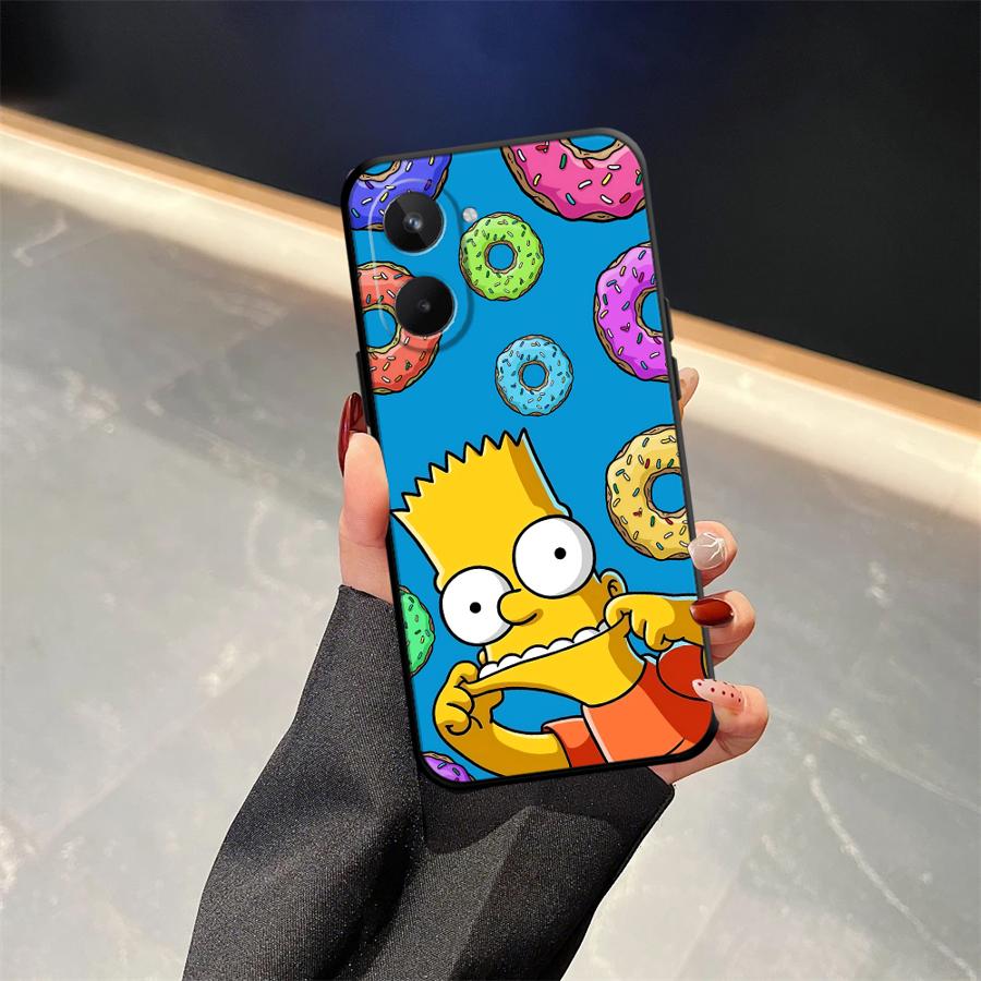 Case for Realme C21 C15 C12 C25 11 Pro Nazro 50 50i 12 14 GT Master Neo2 P3 Ultra C33 C35 C53 C55 Phone Cover S-simpsons Donut
