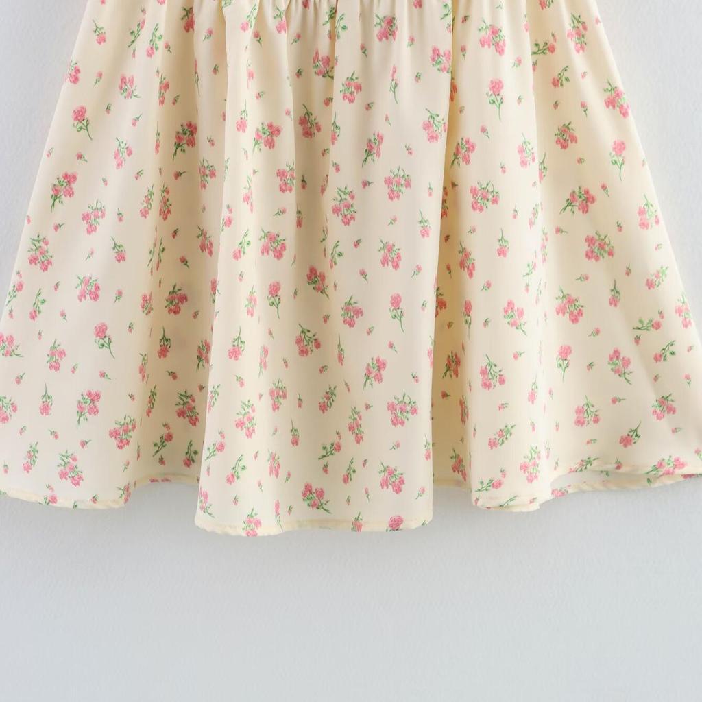 Women's Floral Print Short Sleeve Dress - Spring 2025 European & American Style