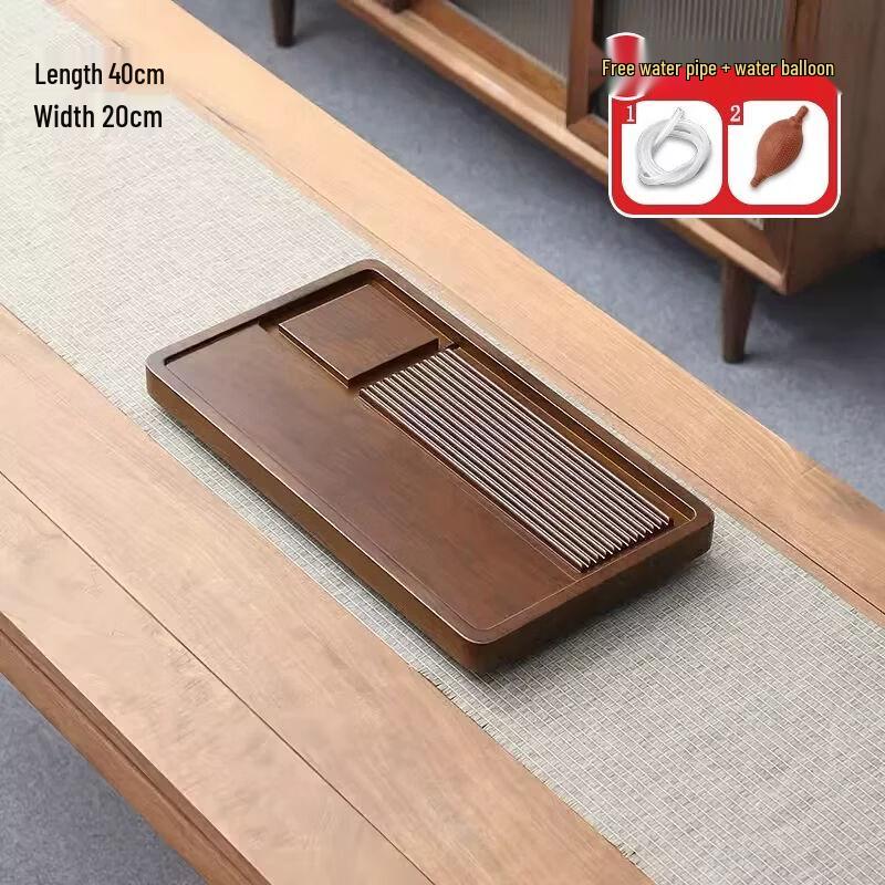 Solid Wood Rectangular Kung Fu Tea Tray with Drainage