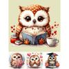1pc DIY Paint by Number Kit Owl Frameless Canvas Wall Art Gift Idea 20x20cm