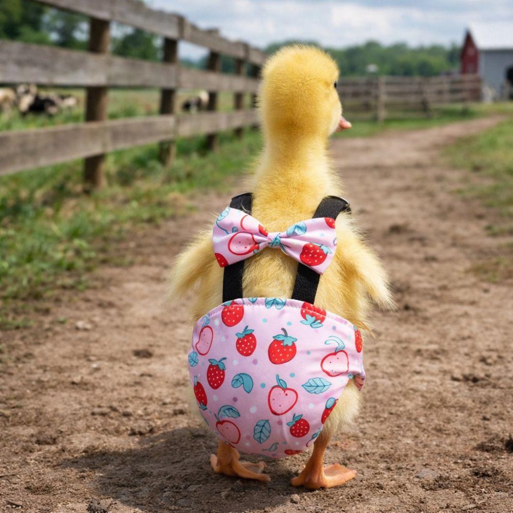 Elastisches Band Hühner Physiologische Hosen Schleifendesign Geflügel Windeln Niedliche Enten Windeln Bauernhof Haustier