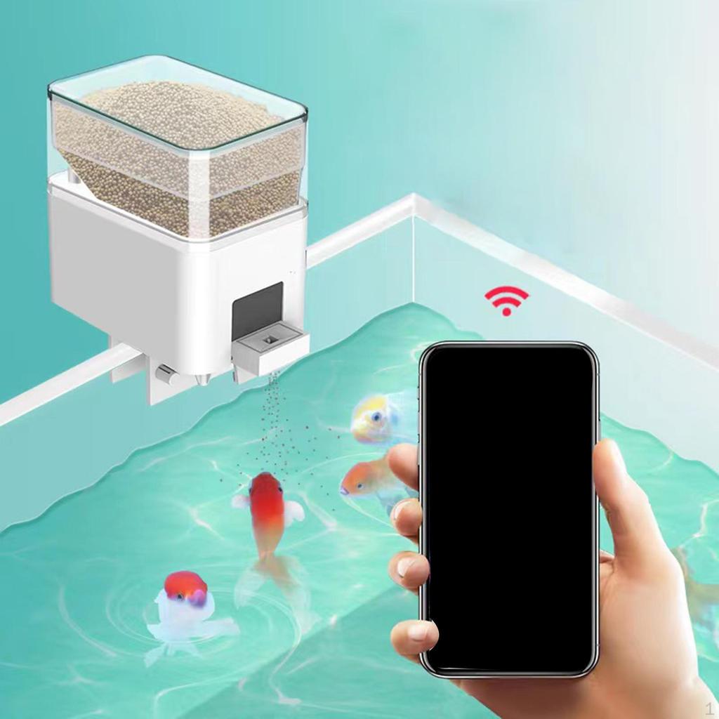 Mangeoire à poisson automatique intelligente Contrôle par application minuteries Aquarium Tortue Grande capacité Alimentation automatique pour