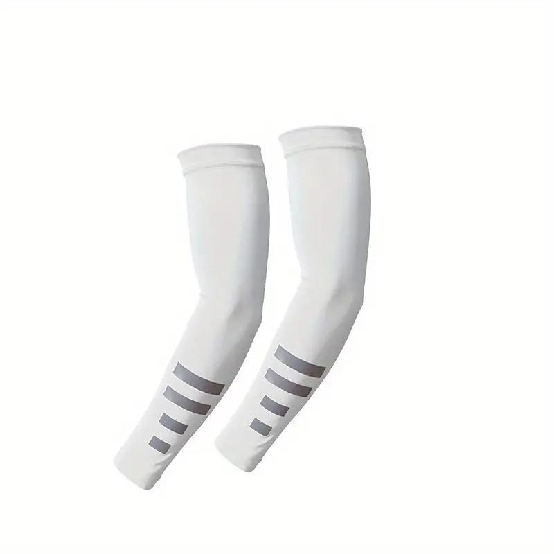 2Pcs Summer Outdoor Sun Protection Arm Sleeves Quick-drying Breathable Night Running Cycling Reflective Ice Silk Sleeves